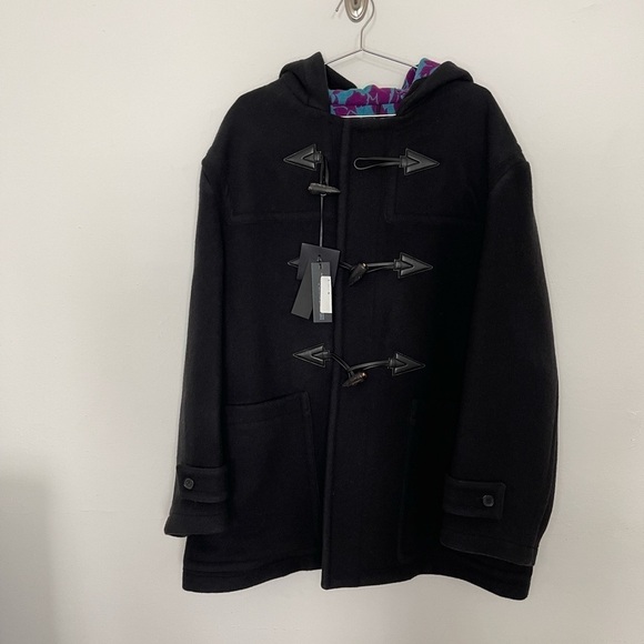 Versace Medusa Duffle Coat Black Wool Silk Blend Size XXL (54 IT) New with Tags - Picture 7 of 14